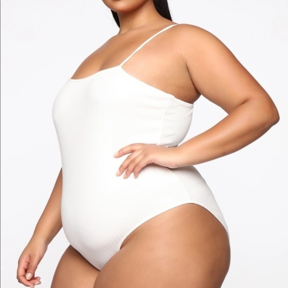 Fashion Nova Be By Your Side Bodysuit - Wh…